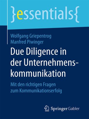 cover image of Due Diligence in der Unternehmenskommunikation